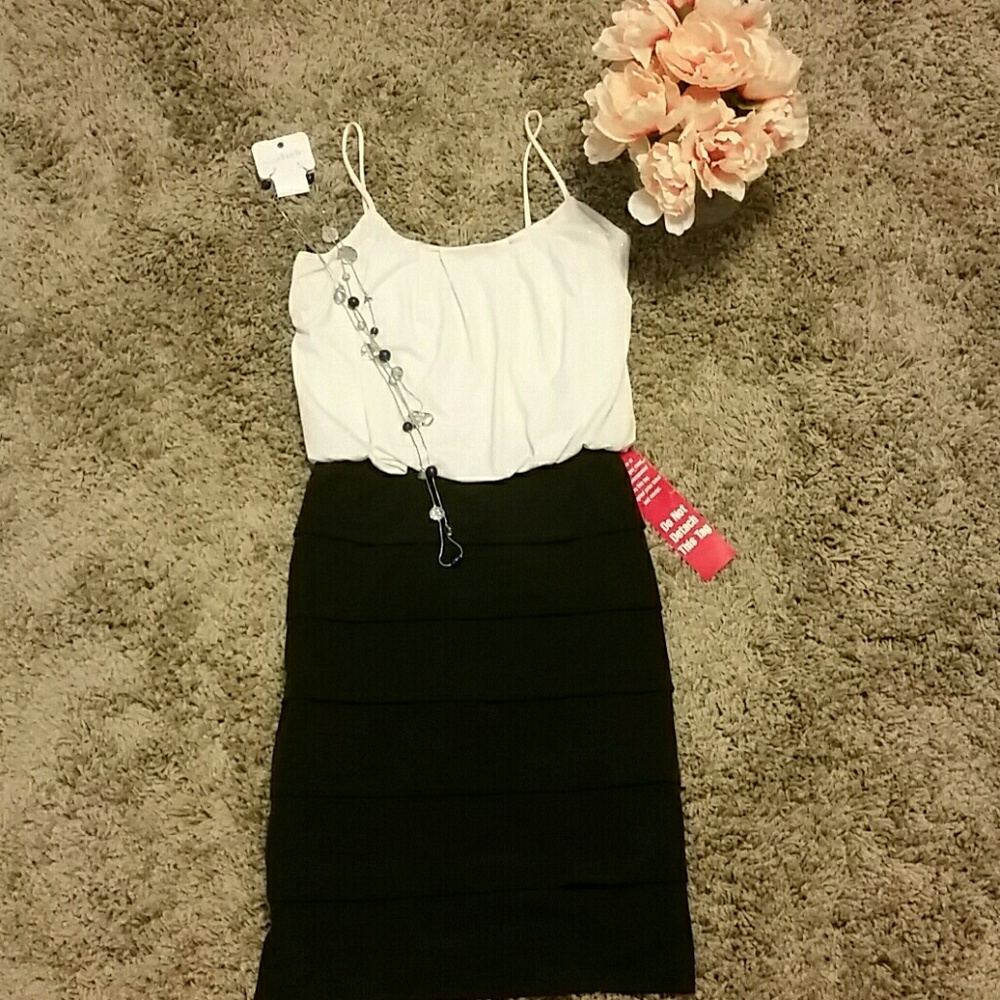 NWT Dress with shimmery top & tiered skirt